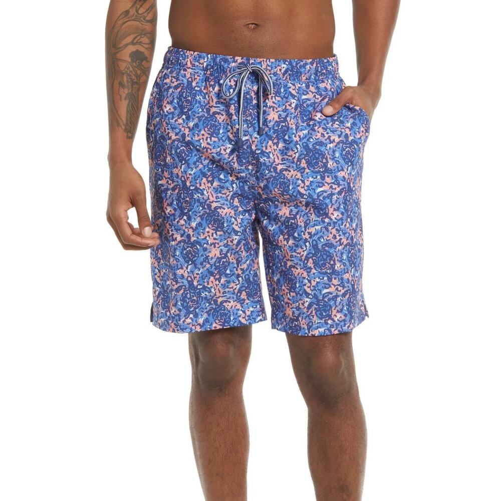 Peter Millar Mens Swim Trunks Atlantic Blue Fish - size XL